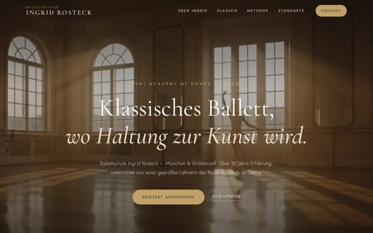 Webdesign-Referenz: Ballettschule
