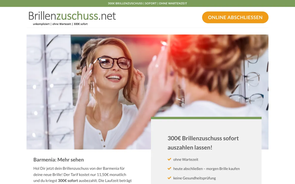 Webdesign-Referenz: Brillenzuschuss