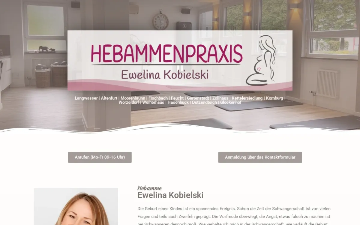Webdesign-Referenz: Hebamme