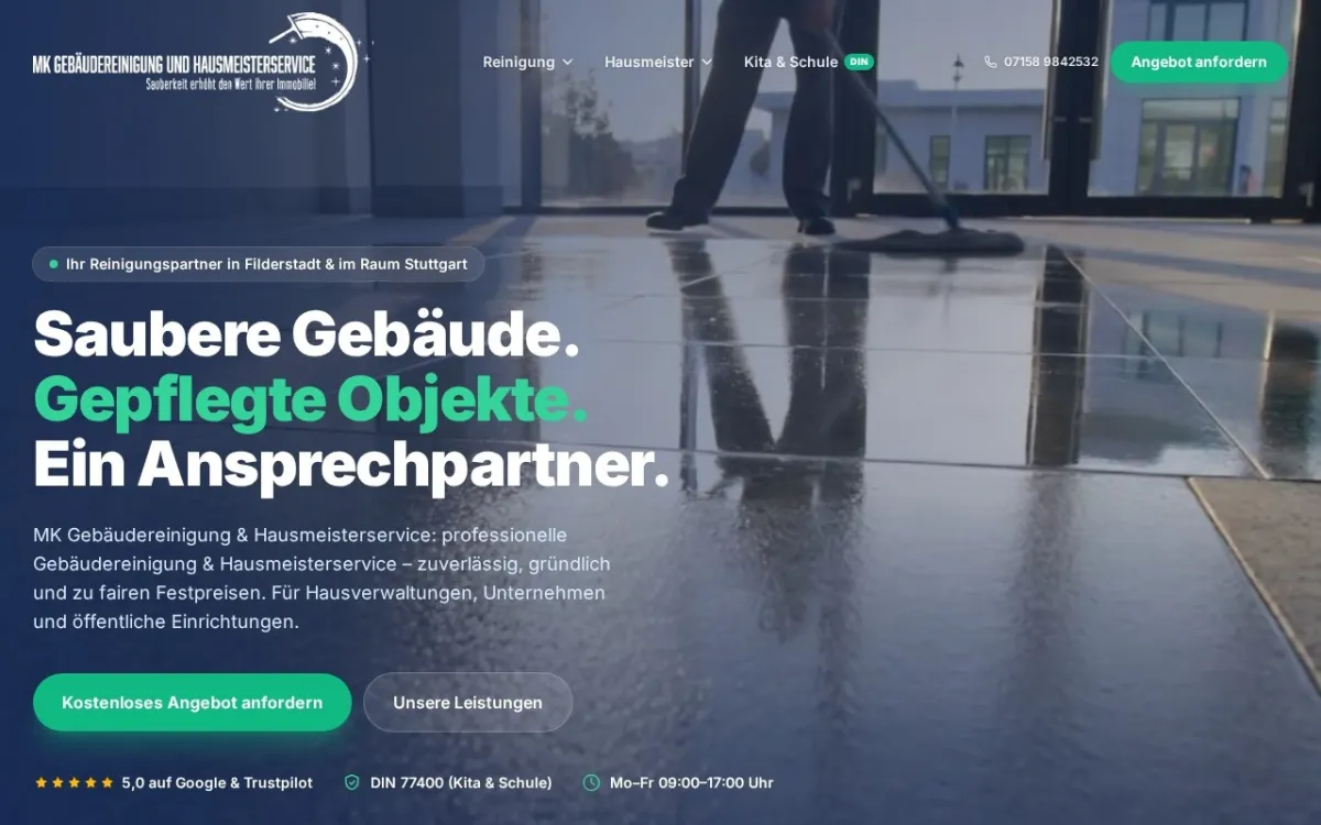 Webdesign-Referenz: Reinigungsdienst