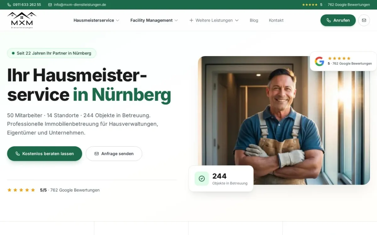 Webdesign-Referenz: Hausmeister & Facility
