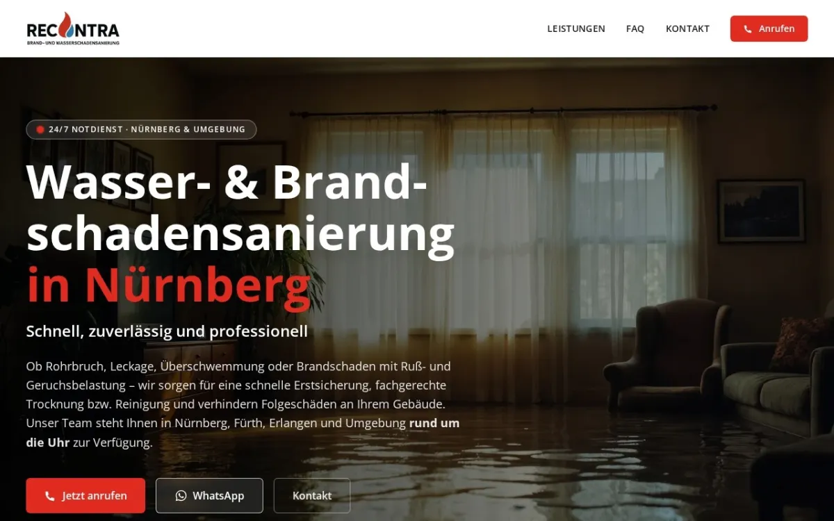 Webdesign-Referenz: Wasserschadensanierung