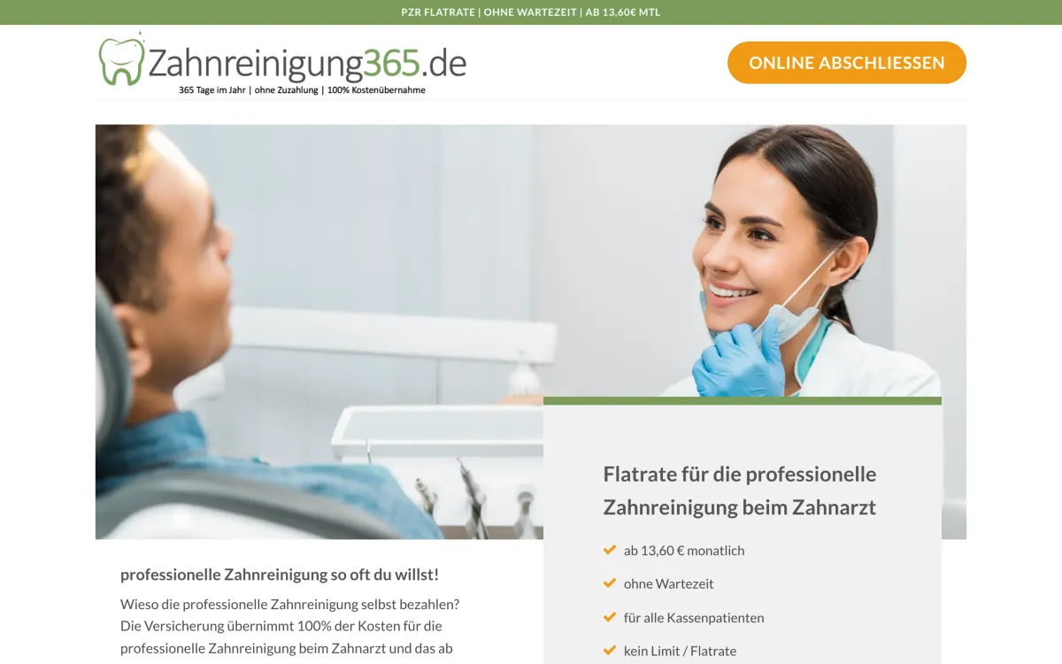 Webdesign-Referenz: Zahnreinigung